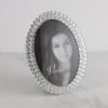 Jiallo Glass Photo Frame - Oval With Crystals (Photo Size 5x7) in Silver view 2