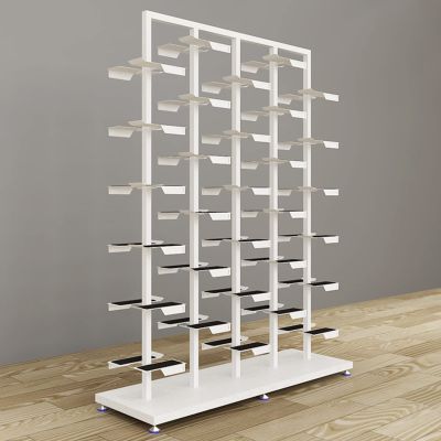 Commercial Clothing Store Shoe Rack, Double-Sided Shoe Storage Shelf for Basketball Shoes, Easy to Install Sneaker Shoes Display Stand (Color : White, Size : 120x35x150cm)