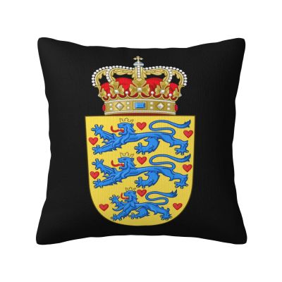 Coat of Arms Denmark Soft Comfortable Double Sided Plush Pillow Case with Strong Home Practicality 18 X 18 in