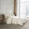 Handmade Bohemian 4-Layer Gauze Bedspread Only, 100% Cotton Muslin, Breathable Lightweight Coverlet, Natural Undyed Ivory Beige Jacquard Design, Oversize 100  120 Inches, Made in Turkey view 2