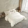 Handmade Bohemian 4-Layer Gauze Bedspread Only, 100% Cotton Muslin, Breathable Lightweight Coverlet, Natural Undyed Ivory Beige Jacquard Design, Oversize 100  120 Inches, Made in Turkey view 3