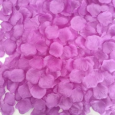 ATFL 0.9 Pound Purple Rose Petals for Purple Valentines Decorations,5000 Pcs Purple Flower Petals for Wedding,2.3'' Artificial Fake Silk Rose Flower Pedals for Romantic Night for Him Set