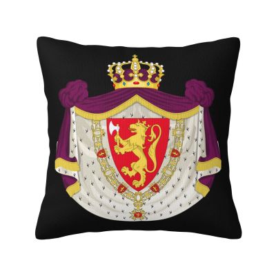 Coat of Arms of Norway Soft Comfortable Double Sided Plush Pillow Case with Strong Home Practicality 18 X 18 in