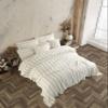 Handmade Bohemian 4-Layer Muslin Bedspread Only, 100% Organic Cotton, Natural Undyed Ivory with Black Pinstripes, Breathable Gauze Coverlet, King Size, Made in Turkey view 3