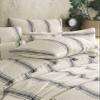 Handmade Bohemian 4-Layer Gauze Bedspread Only, 100% Organic Cotton Muslin, Breathable Lightweight Coverlet, Natural Undyed Ivory with 5 Black Stripes, Oversize 100  110 Inches, Made in Turkey view 4