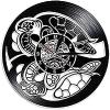 Round Wall Clock Vinyl Record Wall Clock Turtle LED Wall Lamp Clock Silent Quartz Sea Creature Modern Wall Art Home Decor 12 Inch (30 Cm) Clock Movement view 1