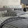 Handmade Bohemian 4-Layer Gauze Bedspread Only, 100% Cotton Muslin, Breathable Lightweight Coverlet, Dual Color Gray Windowpane Design, Oversize 100  110 Inches, Made in Turkey view 4