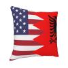 America Albania Friendship Flag Soft Comfortable Double Sided Plush Pillow Case with Strong Home Practicality 18 X 18 in view 2