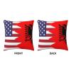 America Albania Friendship Flag Soft Comfortable Double Sided Plush Pillow Case with Strong Home Practicality 18 X 18 in view 3