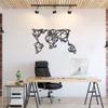 JILIP Geometric World Map Wall Decor, Metal World Map Wall Art Sculpture, Abstract Modern Hanging Wall Silhouette Sign, Black Home Wall Decor (Size : 23.6IN/60cm) view 1