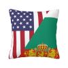 America Bulgaria Friendship Flag Soft Comfortable Double Sided Plush Pillow Case with Strong Home Practicality 18 X 18 in view 1