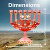Cohen Tsemach Art & Gift 7 Branch Menorah Candle Holder Jerusalem Hand Painted Crystal Rhinestones Bejeweled view 3