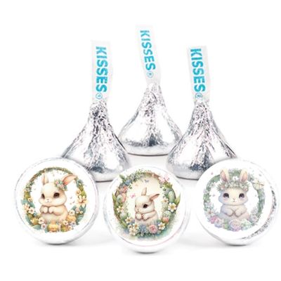 108 Personalized Chocolate Kiss Candy Labels Easter Bunny Party Favors Stickers You Add to Your Own Chocolates