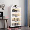 Bookshelf Children's Dust-Proof Bookcase with Glass Door Living Room Floor-to-Ceiling Bookshelf Rack Bedroom Bookcase Storage Locker Bookcases (Color : A, Size : 60CM_Medium) view 2