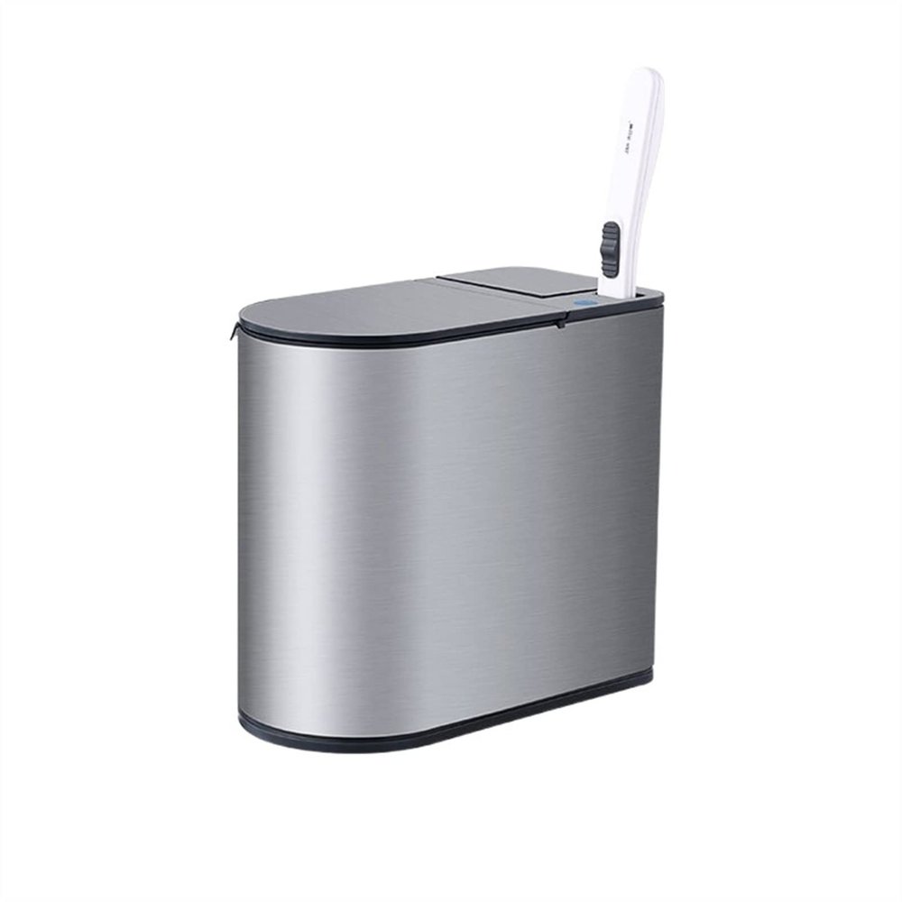 CANMNT Trash Can Intelligent Induction Trash Can Automatic Household Toilet Toilet with Lid Narrow Paper Basket Sandwich Trash Can Trash Can Wastebasket