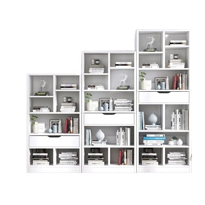 Bookshelf Living Room Cabinet Storage Cabinet Vertical Economical Bookshelf Against Wall Debris Floor Shelf Household Bookshelf Bookcases (Color : Walnut, Size : 124/153x20x50/50CM)