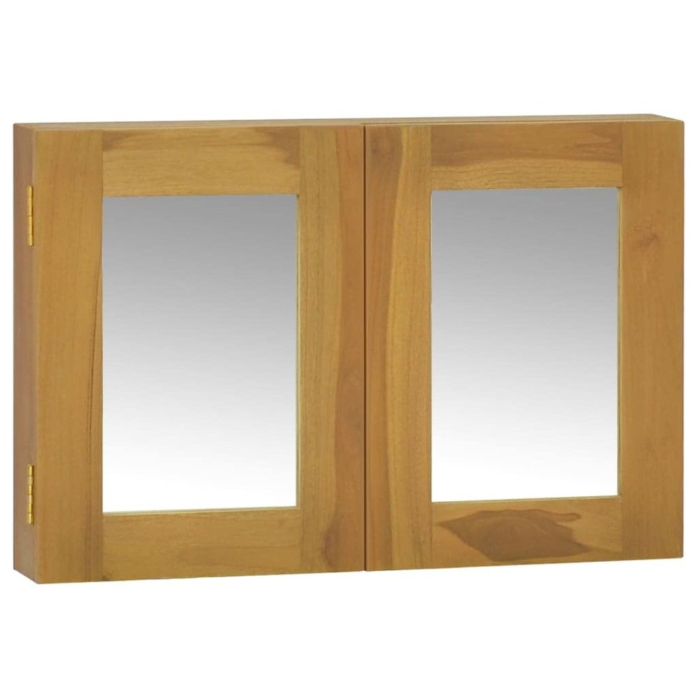 Makastle Home Bathroom Cabinet Wall Mounted with Doors, Wood Hanging Cabinet, Wall Cabinets with Shelves, Bathroom Wall Mirror Cabinet, Solid Wood Teak
