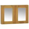 Makastle Home Bathroom Cabinet Wall Mounted with Doors, Wood Hanging Cabinet, Wall Cabinets with Shelves, Bathroom Wall Mirror Cabinet, Solid Wood Teak view 1