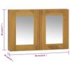 Makastle Home Bathroom Cabinet Wall Mounted with Doors, Wood Hanging Cabinet, Wall Cabinets with Shelves, Bathroom Wall Mirror Cabinet, Solid Wood Teak view 2