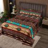 Erosebridal Aztec Coverlet Set Ethnic Tribal Arrow Bedspread,Retro Southwest Native Bohemian Quilted King,Western Star Geometric Sriped Quilt Set African Tribe Nordic Style Boho Decor,Warm Taupe view 1