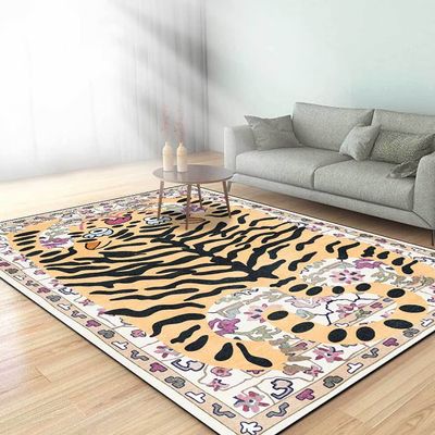 Large Area Rug for Living Room 5x8 Vintage Boho Colorful Tiger Rug for Kids Room Funky Carpet Cartoon Cute Floor Mats for Bedroom Abstract Multi