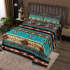 Aztec Coverlet Set Ethnic Tribal Arrow Bedspread,Retro Southwest Native Bohemian Quilted King,Western Star Geometric Sriped Quilt Set African Tribe Exotic Nordic Style Boho Decor,Blue Brown view 1