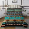 Aztec Coverlet Set Ethnic Tribal Arrow Bedspread,Retro Southwest Native Bohemian Quilted King,Western Star Geometric Sriped Quilt Set African Tribe Exotic Nordic Style Boho Decor,Blue Brown view 2