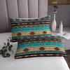 Aztec Coverlet Set Ethnic Tribal Arrow Bedspread,Retro Southwest Native Bohemian Quilted King,Western Star Geometric Sriped Quilt Set African Tribe Exotic Nordic Style Boho Decor,Blue Brown view 4