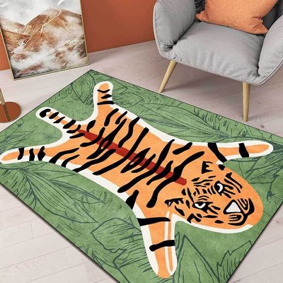 Boho Tiger Rug - 4x6 ft Vintage Colorful Rug for Living Room & Bedroom, Washable Kids Room Floor Mat