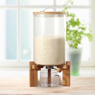 7.5L Glass Cereal Oatmeal Dispenser Containers,Cereal Storage Container Set,for Food Organiza Pantry Storage
