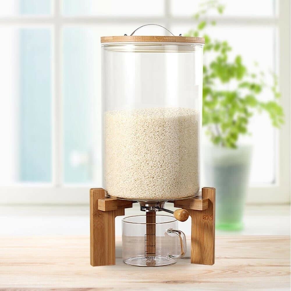 7.5L Glass Cereal Oatmeal Dispenser Containers,Cereal Storage Container Set,for Food Organiza Pantry Storage