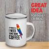 Flairy Land Bird Lover Camper Mug 12oz - Aparrotly Need Coffee - Birding Funny Gift Parakeets Budgerigars Bird Watchers Mockingbird For Men Dad Boyfriend view 2