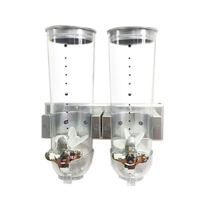 3L Wall Mounted Double Barrel Behlter Mslispender Cornflakesspender Groe Kapazitt fr die Kche,Cereal Storage Container Set,for Food Organiza Pantry Storage silver