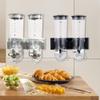 3L Wall Mounted Double Barrel Behlter Mslispender Cornflakesspender Groe Kapazitt fr die Kche,Cereal Storage Container Set,for Food Organiza Pantry Storage silver view 3