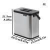 CRAGCO Kitchens Trash Can 3L Kitchen Trash Can Wall Mounted Stainless Steel Desktop Cabinet Door Trash Storage Bucket Small with Cover Home Office - Holds Waste view 2