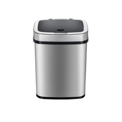 Kitchens Trash Can 12L Stainless Steel Trash Can for Home Kitchen Living Room Automatic Opening Garbage Can Intelligent Induction Trash Can Home Office - Holds Waste (Color : Silver)