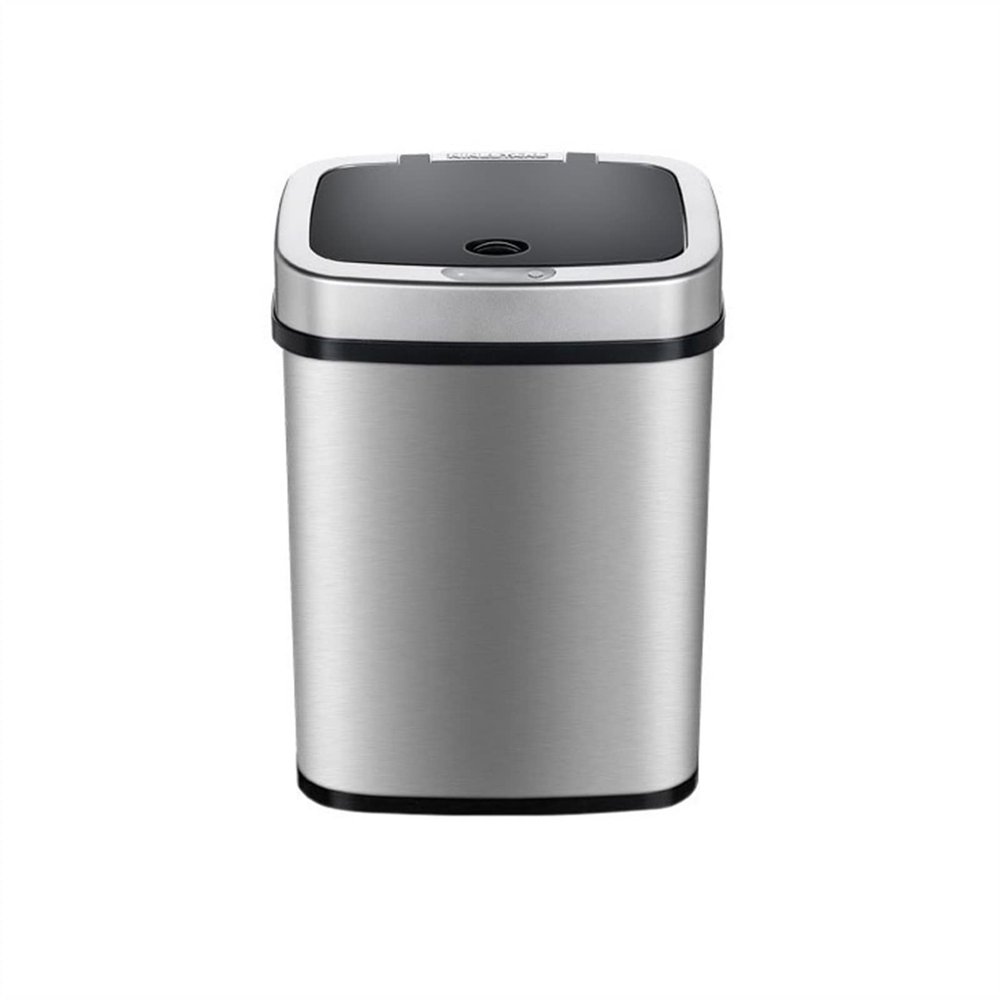 Kitchens Trash Can 12L Stainless Steel Trash Can for Home Kitchen Living Room Automatic Opening Garbage Can Intelligent Induction Trash Can Home Office - Holds Waste (Color : Silver)