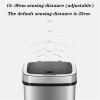 Kitchens Trash Can 12L Stainless Steel Trash Can for Home Kitchen Living Room Automatic Opening Garbage Can Intelligent Induction Trash Can Home Office - Holds Waste (Color : Silver) view 3