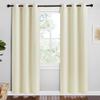 NICETOWN Kitchen Curtains for Decoration, Beige, 2 Panels, W42 x L78 inches, Thermal Insulated Grommet Room Darkening Draperies/Panels for Laundry view 1