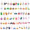 Lecinc 70Pcs Video Game Party Favors Video Game Keychains for Kids Birthday School Party Dinosaur Donut Marine Animal Mermaid Rainbow Bulk Keychains for Birthday Party Supplies view 1