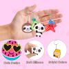 Lecinc 70Pcs Video Game Party Favors Video Game Keychains for Kids Birthday School Party Dinosaur Donut Marine Animal Mermaid Rainbow Bulk Keychains for Birthday Party Supplies view 3