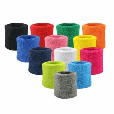 5 Pair Terry Wrist Sweatband Cotton Wristbands Absorbent Workout Sport Bands BK