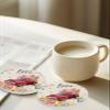 Absorbent Ceramic Stone Coaster for Birthday Holiday Gift - Hello Spring Garden Red Truck Flowers Tulip Bird Butterfies Drink Coasters Funny Coasters for Cup Glasses Home Kitchen Decor 4-Piece Set view 2