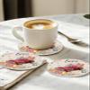Absorbent Ceramic Stone Coaster for Birthday Holiday Gift - Hello Spring Garden Red Truck Flowers Tulip Bird Butterfies Drink Coasters Funny Coasters for Cup Glasses Home Kitchen Decor 4-Piece Set view 3