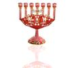 Cohen Tsemach Art & Gift 7 Branch Menorah Candle Holder Jerusalem Hand Painted Crystal Rhinestones Bejeweled view 4