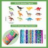 XIPEGPA 132 PCS Dinosaur Party Favors, Dinosaur Themed Eggs Dinos Slap Bracelets Keychains Rings Stickers for Birthday Party Supplies Goodie Bag Fillers view 2