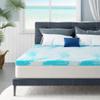 MLILY 4 Inch King Memory Foam Mattress Topper with Gel Infusion, Cooling Pad in a Box, CertiPUR-US Certified, 76x80, Blue view 1