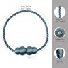 Hangtty Magnetic Curtain Tiebacks 4 Pack Rope Decorative Curtain Tie Backs Elegant Curtain Holders for Drapes Outdoor Window Treatment Holdbacks, Blue view 2