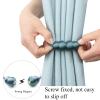 Hangtty Magnetic Curtain Tiebacks 4 Pack Rope Decorative Curtain Tie Backs Elegant Curtain Holders for Drapes Outdoor Window Treatment Holdbacks, Blue view 3