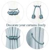 Hangtty Magnetic Curtain Tiebacks 4 Pack Rope Decorative Curtain Tie Backs Elegant Curtain Holders for Drapes Outdoor Window Treatment Holdbacks, Blue view 4
